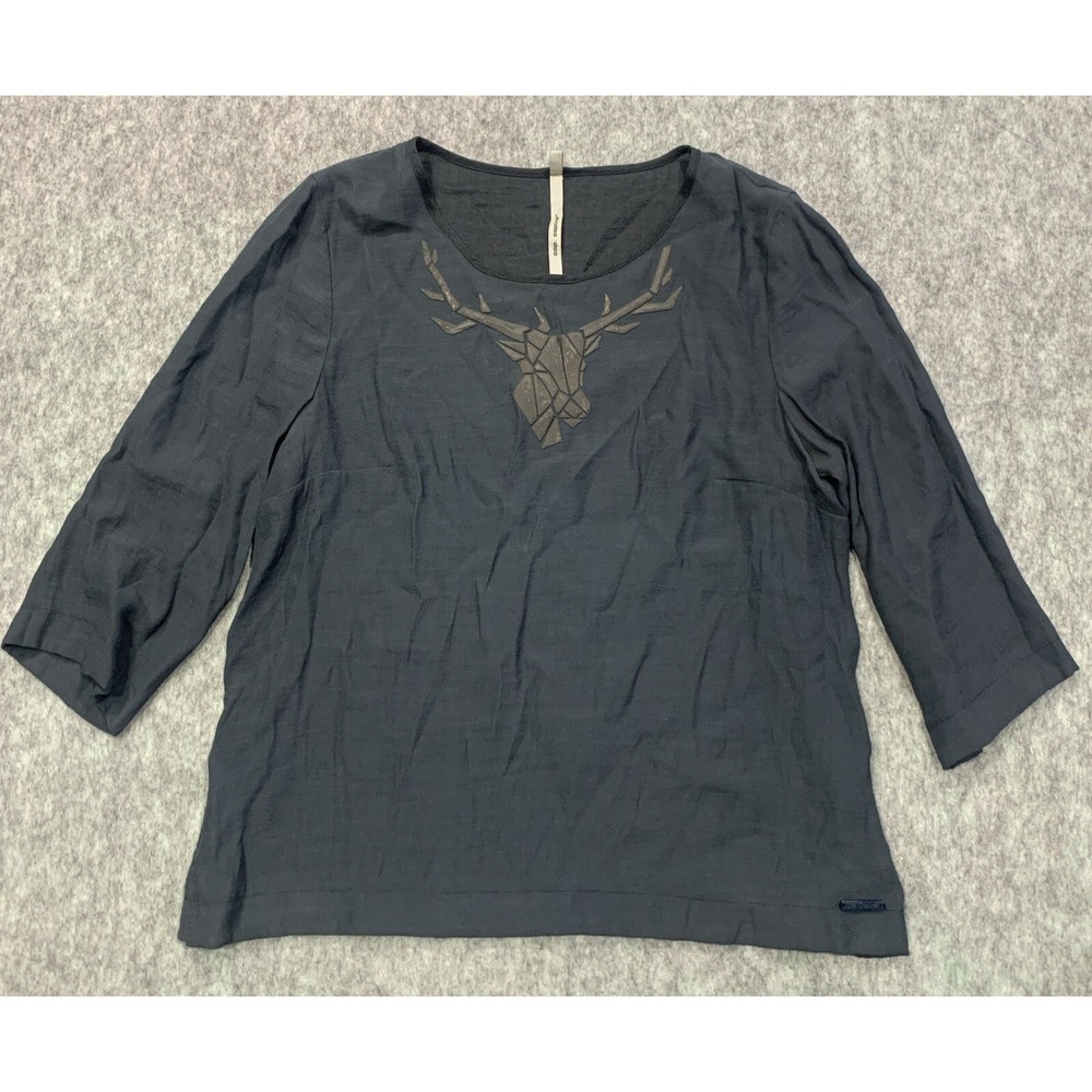 Cop Copine Mosaic Women's Gray 3/4 Sleeve Top Shirt - Size L (EU 40)